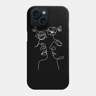 Rose, Poppy and Butterflies | One Line Drawing | One Line Art | Minimal | Minimalist Phone Case