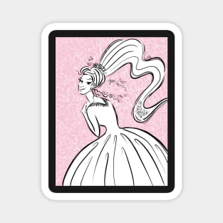 Girl in a White Wedding Dress Magnet