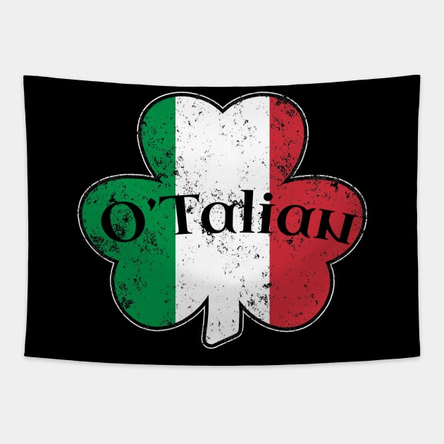 Irish Italian O'Talian Shamrock Saint Patricks Day Italy Flag Tapestry by graphicbombdesigns