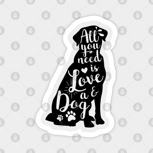 Black Lab - Gift for Dog Lovers - Black with Clear Lettering Magnet by RKP'sTees