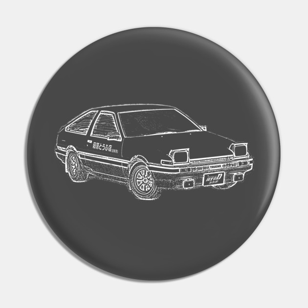 Initial D Toyota Ae86 Takumi S Drift Car Drifting Pin Teepublic