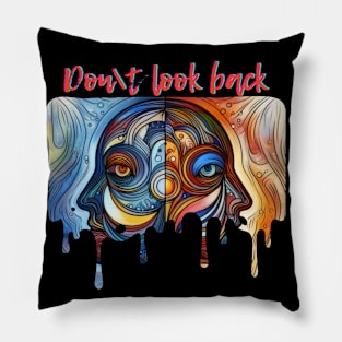 Abstract art of two side faces facing back to back Pillow