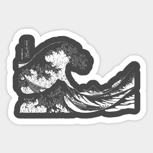 Great Wave Off Kanagawa White Great Wave Off Kanagawa Sticker