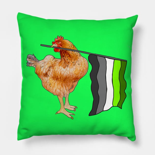 Aromantic Pride Chicken Pillow by KatAndMouse