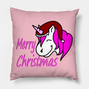 Rosa Weihnacht Einhorn Pillow