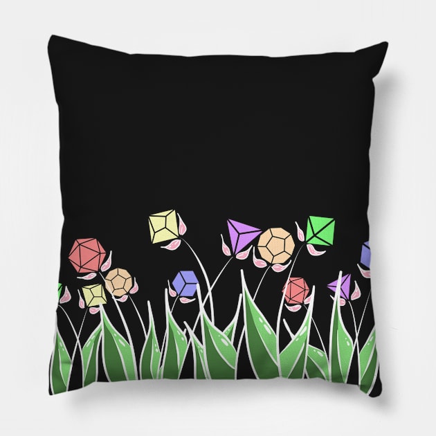 Dice Flowers - Inverse Rainbow Pastel Pillow by GenAumonier