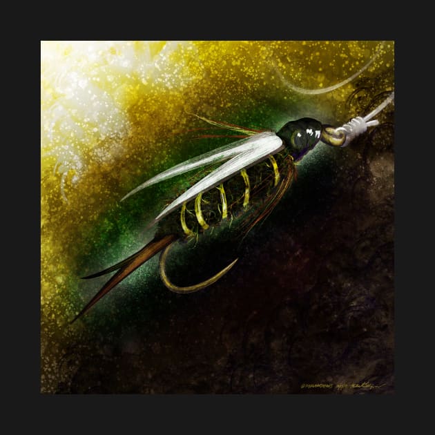 Prince Nymph Fly Fishing Illustration by fishweardesigns