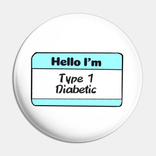 Diabetes Nametag - Teal Pin