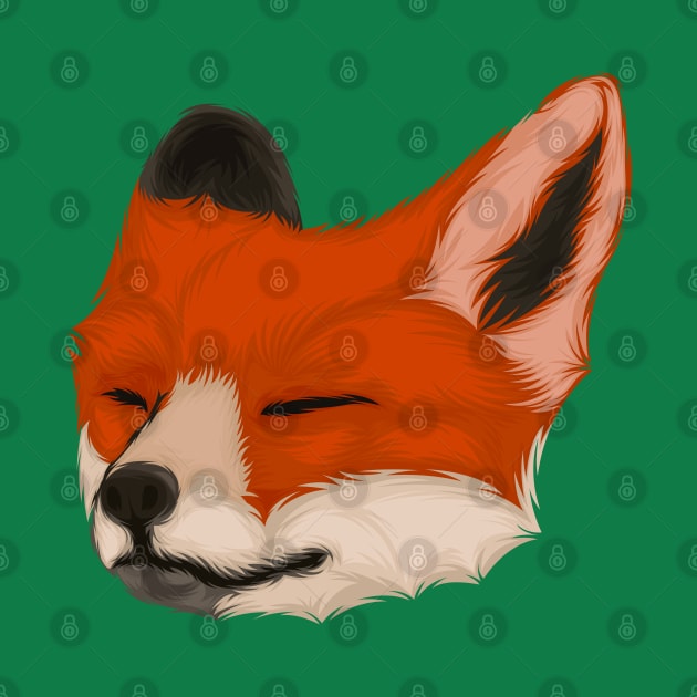 fox head sleeping by Mako Design 