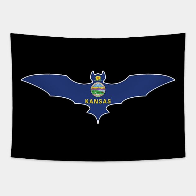 Kansas Bat Flag Tapestry by Wickedcartoons