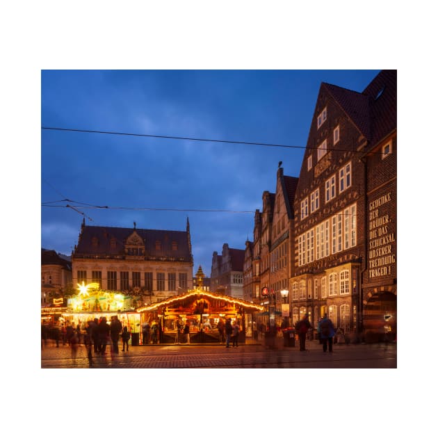 Christmas market, Bremen market square, Bremen, winter, dusk by Kruegerfoto