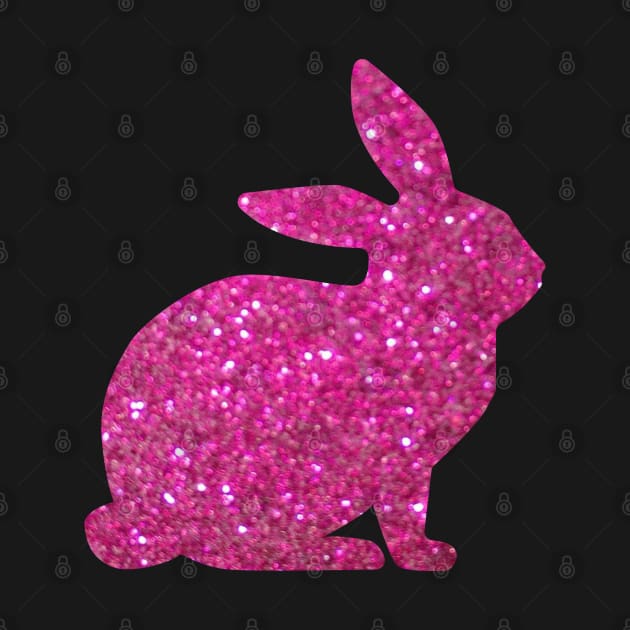 Hot Pink Faux Glitter Easter Bunny by Felicity-K