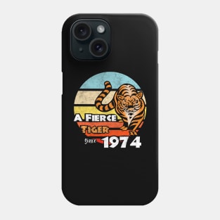 Year of the Tiger 1974 Fierce Vintage Chinese New Year Zodiac Phone Case