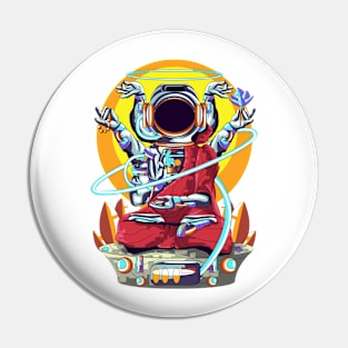 Astronaut Buddha Pin