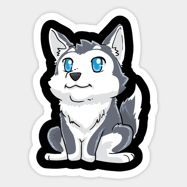 Siberian Husky Dog Kawaii Anime Cute Siberian Husky Sticker Teepublic Frequent special offers and discounts up to 70% off for all products! siberian husky dog kawaii anime cute
