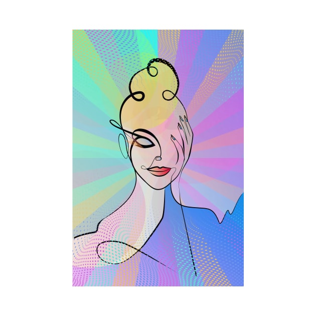 Pop Art - Colorful Woman Portrait by Space Sense Design Studio