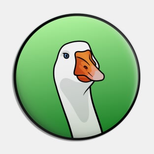 Goose Head in Green Circle Pin