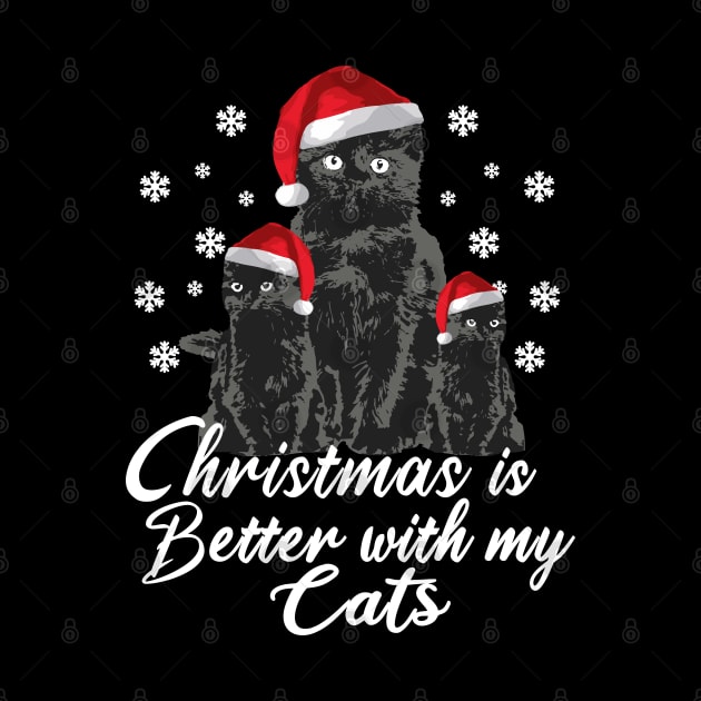 Funny Cats Christmas is better with my cats by dnlribeiro88