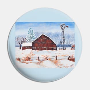 Blizzard at the Farm Pin