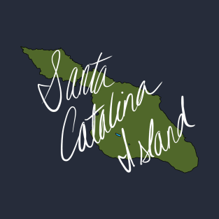 Santa Catalina Island Map Large Name T-Shirt