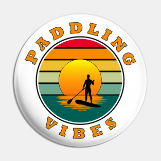 Paddling Vibes – Sun retro - Paddle Boarder Pin