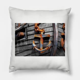 Boat details (selective color) Pillow