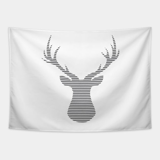 Deer - strips - gray and white. Tapestry by kerens