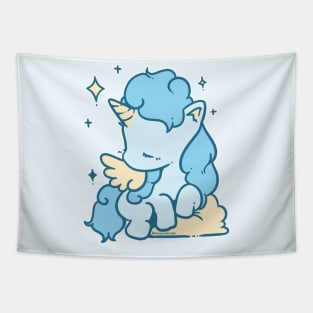 Soft Unicorn (Cerulean Blue) Tapestry