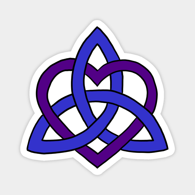 Celtic Knot Heart (Blue and Purple) Magnet by Serene Twilight