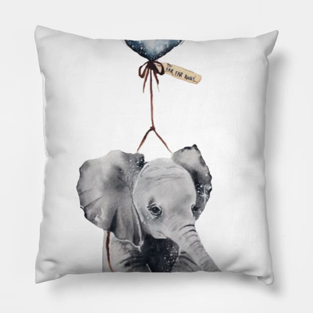 baby elephant Pillow by Dorosh.art