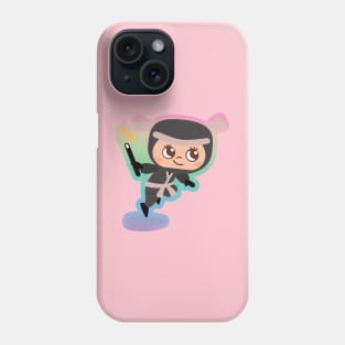 Pink Ninja in Rainbow Phone Case