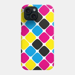 Diagonal Squircle Pattern (CMYK) Phone Case