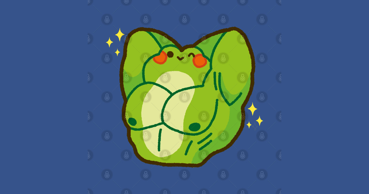 Buff Alpha Frog Meme - Cute and Muscular Cartoon Frog Flexing - Frog ...