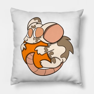 Rat Hugging Orange Pillow