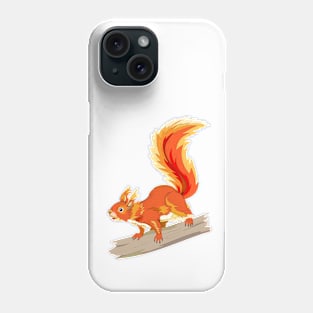 Illustration of cute squirrel Phone Case