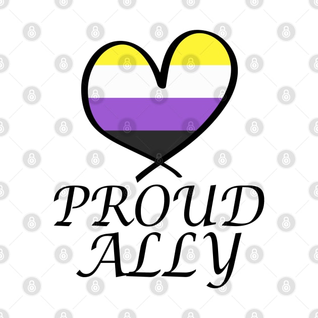 Proud Ally LGBT Gay Pride Month Nonbinary Flag by artbypond