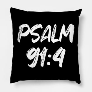 Psalm 91:4 Typography Pillow