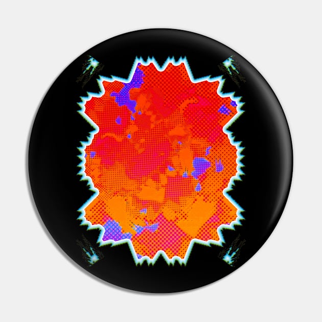 Vivid Neon Glitch - Modern Abstract Pop Art Pin by JDWFoto