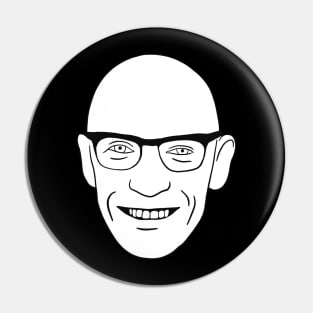 Foucault Minimal White Portrait Pin