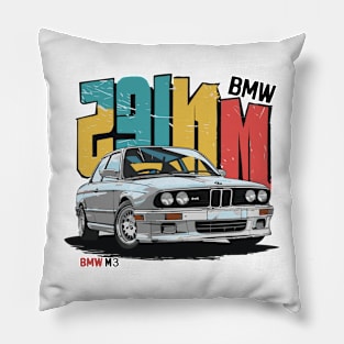 Bmw M3 E30 Vintage Car Pillow