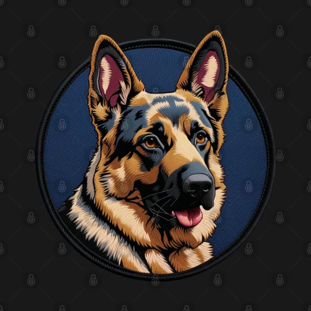 German Shepherd Embroidered Patch by Xie