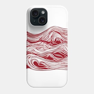 Red and White Abstract Wave Art No. 538 Phone Case