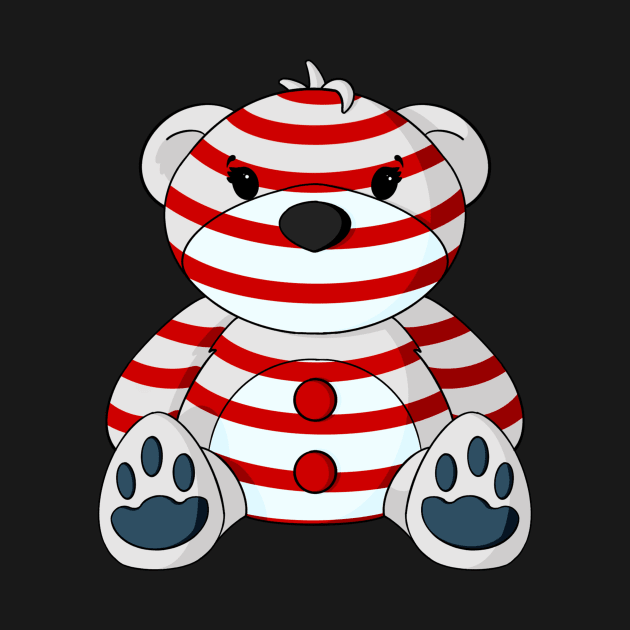 Peppermint Stripes Teddy Bear by Alisha Ober Designs