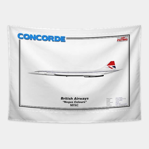 Concorde - British Airways "Negus Colours" (Art Print) Tapestry by TheArtofFlying