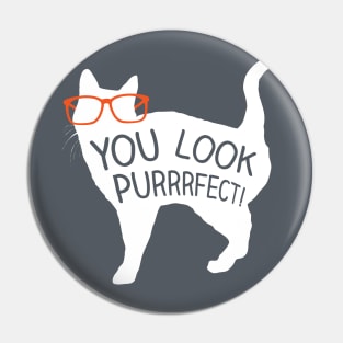 You Look Purrrfect! Cat Shirt Pin