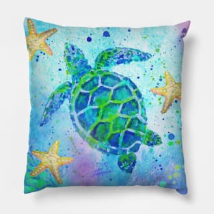 Sea Turtle with Starfish Pillow