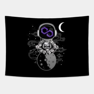 Astronaut Polygon Matic Coin To The Moon Crypto Token Cryptocurrency Wallet Birthday Gift For Men Women Kids Tapestry