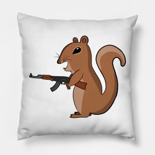 Squirrel holding an ak-47 Pillow