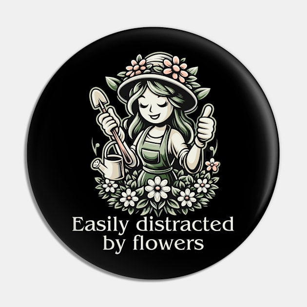 Easily Distracted By Flowers Pin by Etopix