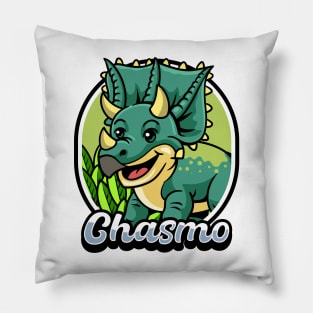 Cute Chasmosaurus Dino Cartoon Pillow